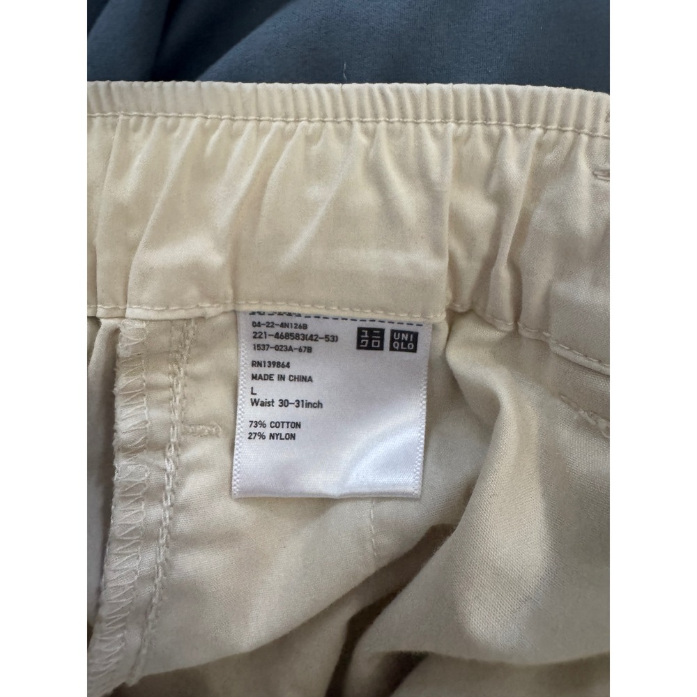 Uniqlo Women Cream Cotton Nylon Cargo Jogger Pants Off White Large 468583 - Picture 5 of 5